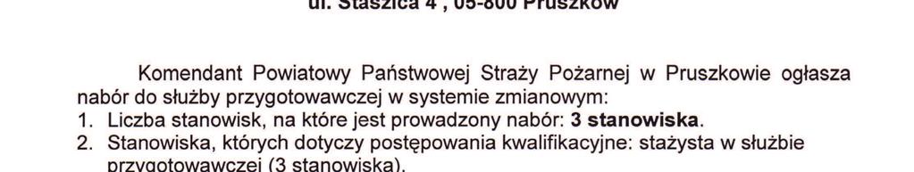 Załącznik nr 1 do Rozkazu Komendanta Powiatowego PSP nr 1 z dnia 19.09.2016 r.
