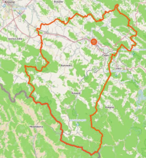 Mapa 1. Powiat Sanocki Źródło: autorzy OpenStreetMap W poniższej tabeli podsumowano podstawowe informacje statystyczne. Tabela 2.