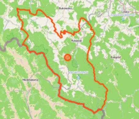 5.4. Gmina Komańcza Poniższa mapa pokazuje położenie gminy na tle Powiatu Sanockiego. Mapa 7.