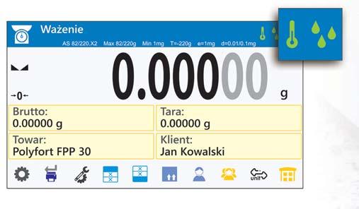 Wagi serii X2 wyposażono w sygnalizację dynamiki zmian temperatury,