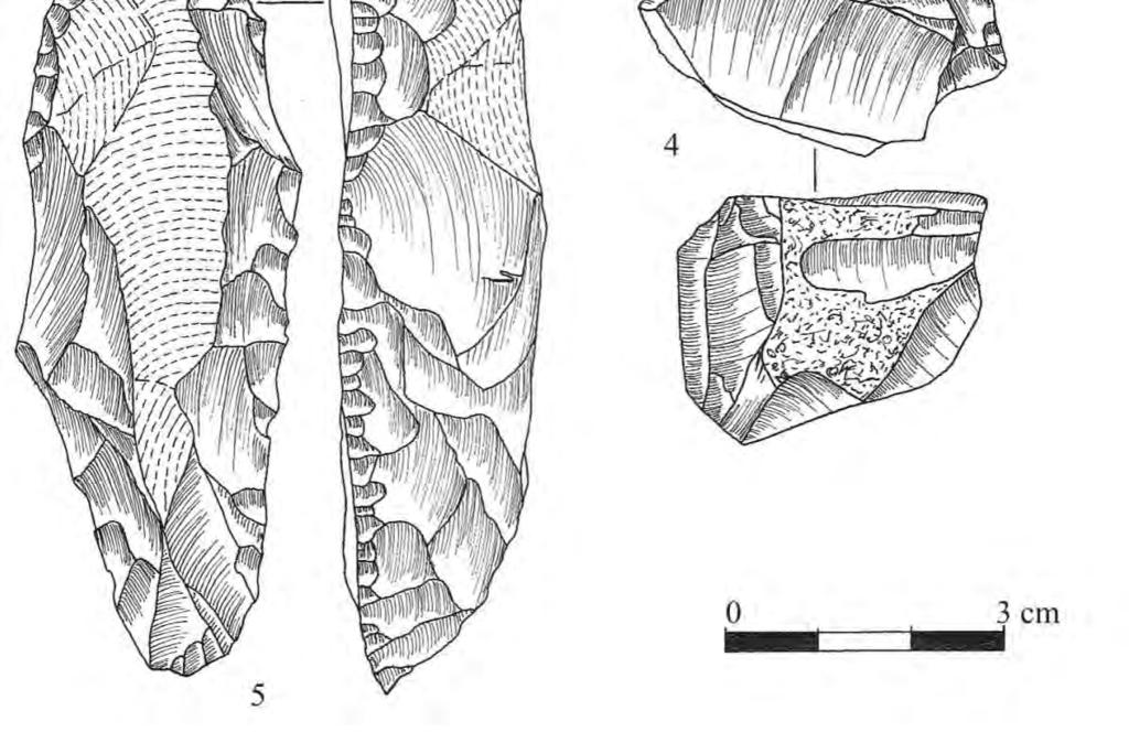 Wybór rdzeni i narzędzi: 1 4 rdzenie; 5 pik Fig. 6.