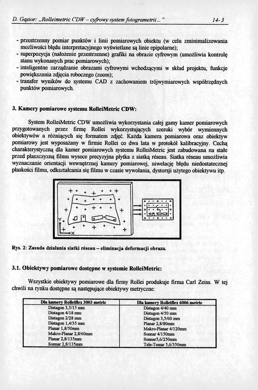 D. G ąsior Rolleimetric CDW - cyfrowy system fotogrametrii.