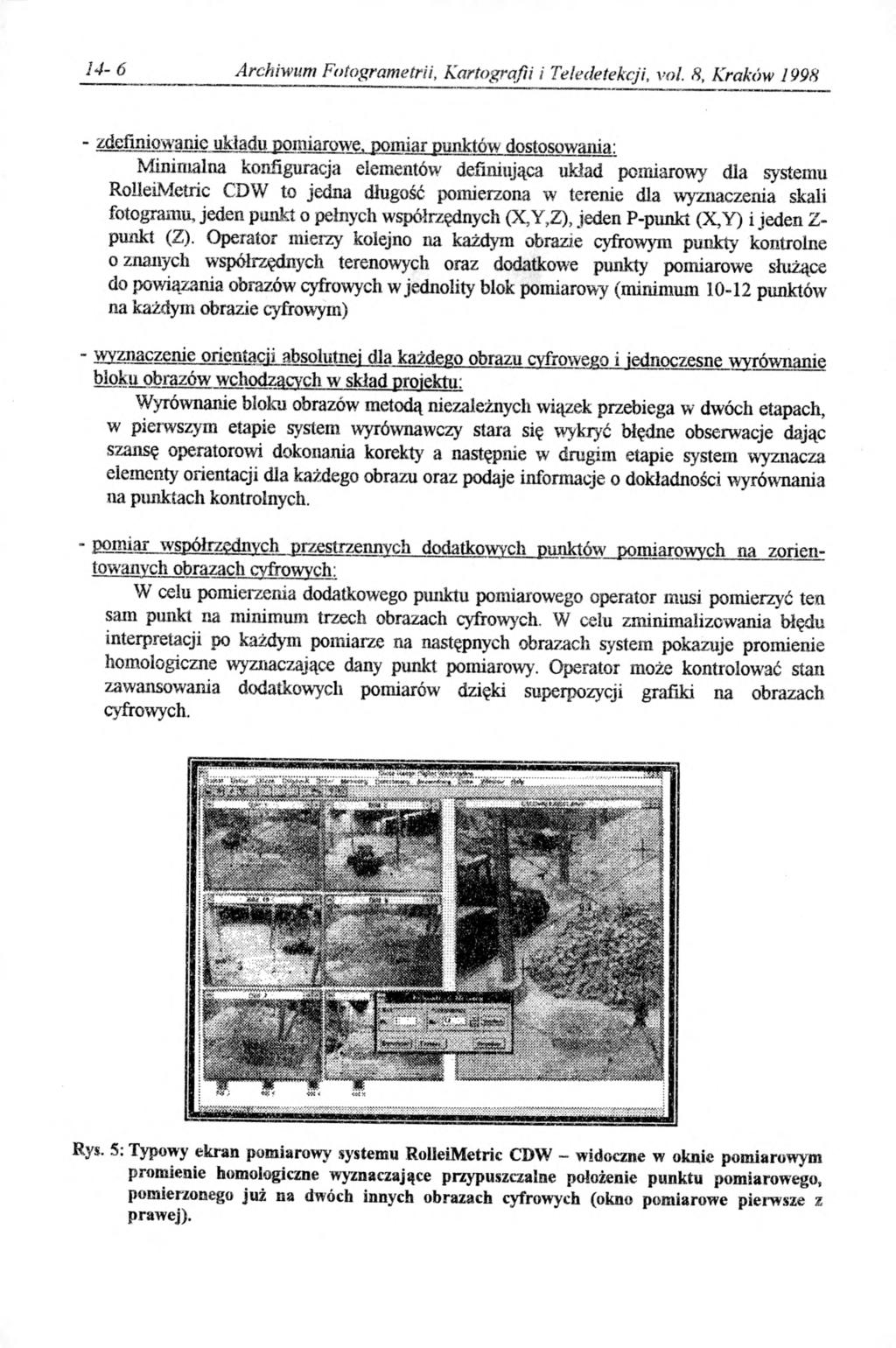 14-6 Archiwum Fotogrametrii, Kartografii i Teledetekcji, vol.