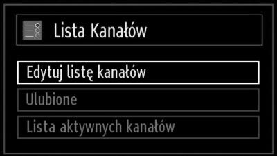 Wyszukiwanie ręczne analogowe Zarządzanie stacjami: Lista kanałów Telewizor sortuje wszystkie stacje zapisane na liście kanałów.