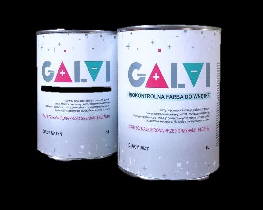 przed szkodliwymi mikroorganizmami. GALVI to biokontrolna farba higieniczna, która jest w pełni ekologiczna o bezpiecznej wodorozcieńczalnej formule.
