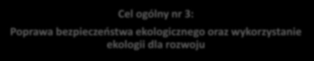 Cel ogólny nr 3: Poprawa bezpieczeństwa ekologicznego oraz wykorzystanie ekologii dla rozwoju Cel szczegółowy 3.