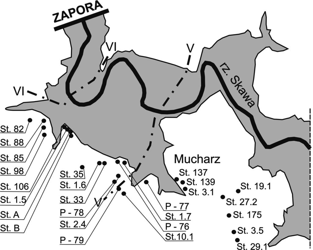 RYSUNEK 1. Zbiornik z obszarem badań w rejonie miejscowości Mucharz FIGURE 1.