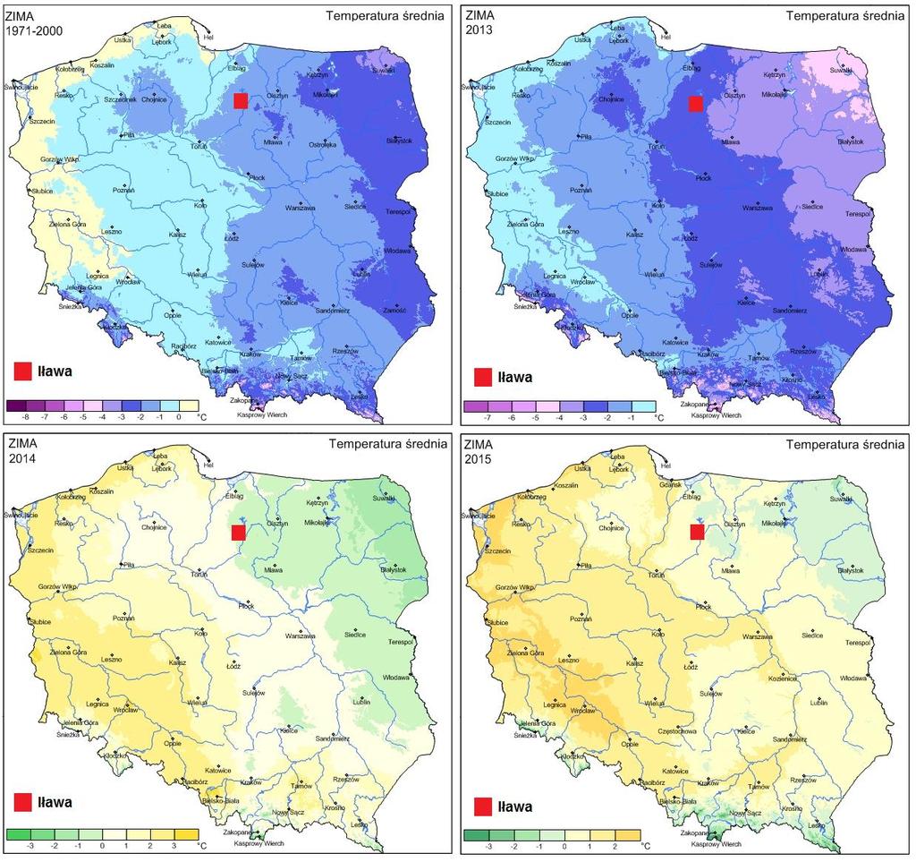 Aktualizacja założeń do planu zaopatrzenia w ciepło, en. elektryczną i paliwa gazowe Green Key Ryc. 4. Średnie temperatury okresu zimowego w poszczególnych latach Źródło: IMGW 2.3.