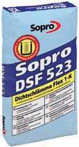 1.5 Uszczelnienia 423 Sopro DSF 423 Dichtschlämme Flex Zaprawa uszczelniająca elastyczna dwuskładnikowa Sopro Bauchemie GmbH Jakość potwierdzona badaniami Elastyczna, dwuskładnikowa, wiążąca