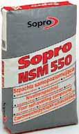 2.4 Szpachle samopoziomujące 550 Sopro NSM 550 Nivellierspachtel Szpachla samopoziomująca 2-25 mm Zgodny z normą CT-C35-F7 PN-EN 13813 Samopoziomująca, szybkowiążąca cementowa, także do nanoszenia