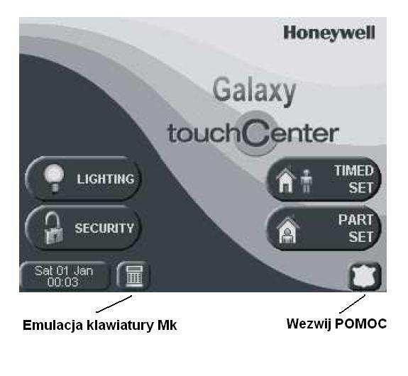 Galaxy Flex Instrukcja instalatora Dodatek G: Urządzenia peryferyjne Klawiatura TouchCenter/KeyProx Klawiatura Galaxy TouchCenter podłączana jest bezpośrednio do magistrali RS485.