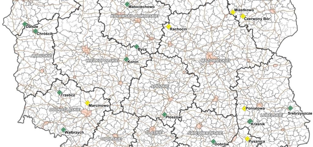 Mapa nr 3 Rozmieszczenie składowisk