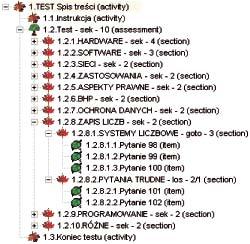 Rys. 4. Pytanie 36 (typu przeciągnij-upuść ) Fig. 4. Question 36 (drag&drop-type) Po tym pytaniu system sterujący przechodzi do jednostki typu Sekcja: OPROGRAMOWANIE SYSTEMOWE I UŻYT- KOWE los 2/1.