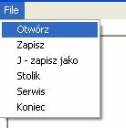 Program jest przeznaczony do obsługi za pomoc skrótów klawiaturowych: ALT+F4 - koczy prac prac programu pojawia si pulpit, aby zakoczy prac komputera naley ponownie wcisn ALT+F4 ALT + F otwiera menu