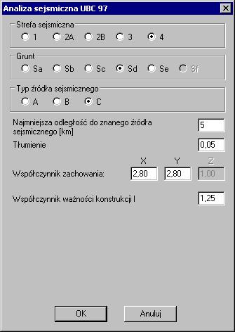 strona: 124 Autodesk Concrete Building Structures 2009 - Podręcznik użytkownika W powyższym oknie dialogowym dostępne są następujące opcje opisane w wybranej normie sejsmicznej: strefa sejsmiczna typ