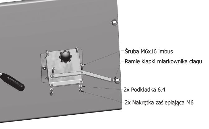 klapki miarkownika ciągu: a)