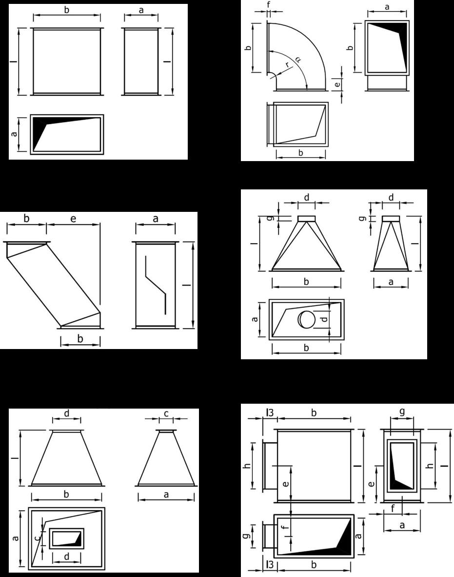 5. kanały i kształtki Wymiary kanałów i kształtek wentylacyjnych