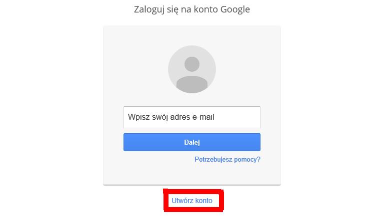 1. Zakładanie konta w serwisie Google poprzez przeglądarkę internetową a. Otworzyć stronę internetową http://www.google.pl i w prawym górnym roku nacisnąć na niebieski przycisk Zaloguj się. b.