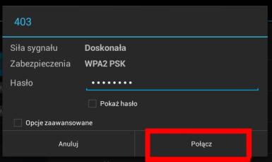 b. Otworzy się menu Ustawienia w opcji sieci Wi-Fi.