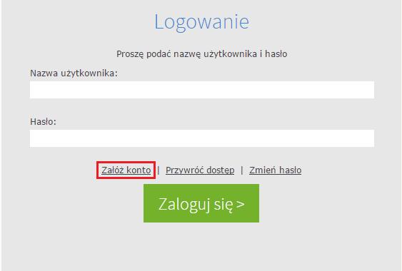 Informacje podstawowe o systemie Uczniowie Optivum NET + Kliknąć odnośnik Załóż konto.