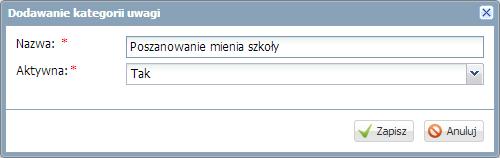 Zarządzanie słownikami Aby edytować kategorię należy skorzystać z ikony.