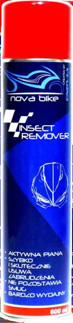 INSECT REMOVER Nova Bike Insect Remover - preparat usuwający owady Przeznaczenie: do szybkiego i skutecznego usuwania przyschniętych owadów oraz zanieczyszczeń organicznych (ptasie