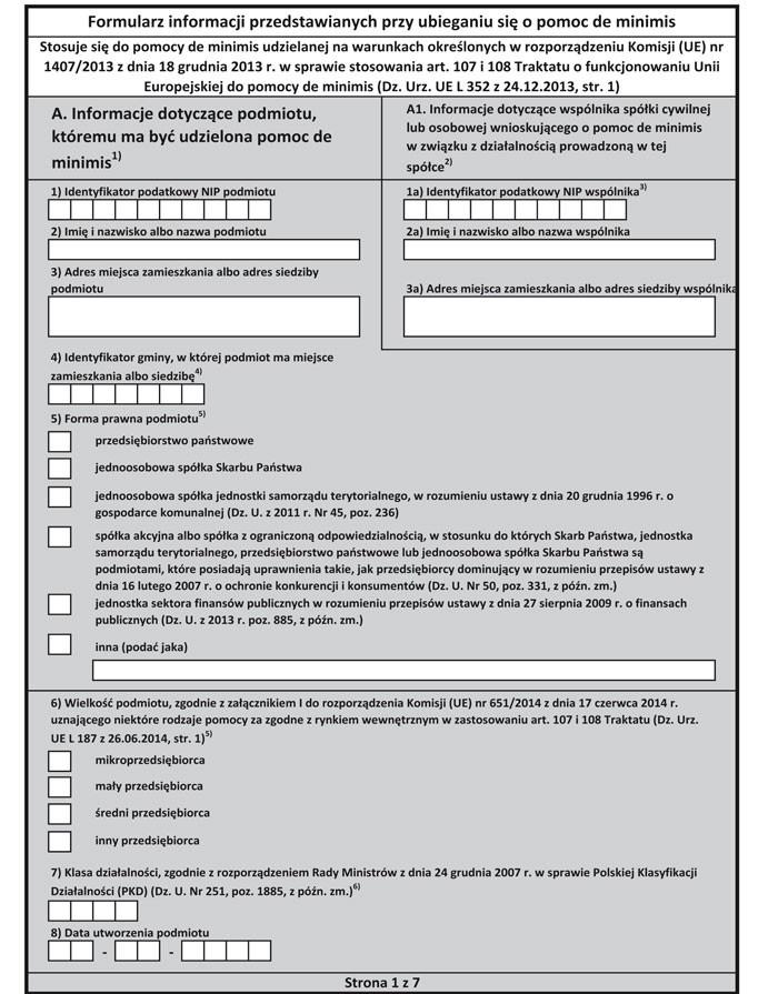 Załącznik do wniosku o przyznanie środków na podjęcie działalności gospodarczej Uwaga!