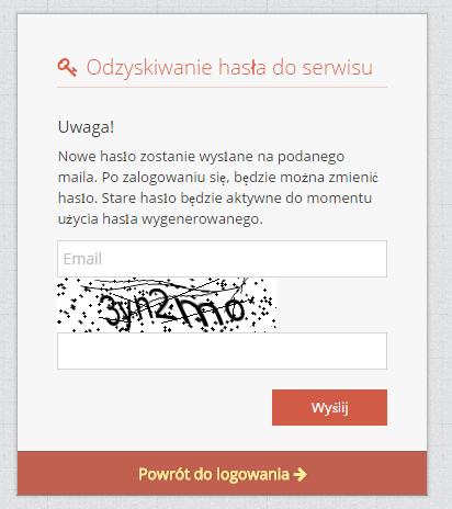 się: W przypadku zgubienia hasła jest dostępna opcja "Zapomniałem hasła" dzięki, której utworzymy nowe hasło dla naszego konta.