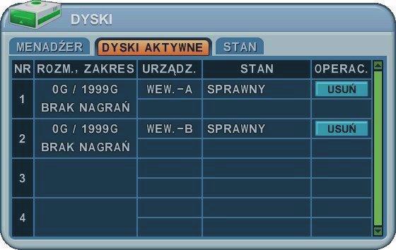 Po poprawnym zakończeniu procesu formatowania wyświetlony zostanie komunikat FORMATOWANIE ZAKOŃCZONE, a z okna zakładki znikną pozycje