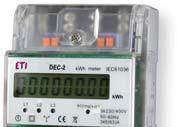 Liczniki energii elektrycznej Liczniki cyfrowe energii elektrycznej Liczniki cyfrowe energii elektrycznej serii - DEC Zalety: klasa dokładności 1 (zgodnie z IEC 61036) zakres temperatury pracy -20 o
