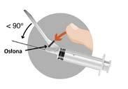 Zdjąć osłonkę z igły. Należy przytrzymać strzykawkę z igłą pionowo aby usunąć z niej powietrze a następnie natychmiast wykonać wstrzyknięcie.