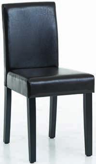 Krzesło z wyściełanym siedziskiem i oparciem w tapicerce z białej skóry ekologicznej.