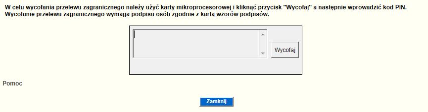 Po wyborze przycisku OK na kolejnej formatce dla zaznaczonych przelewów zagranicznych wyświetlone zostanie podsumowanie oraz informacje szczegółowe dla każdego z nich.