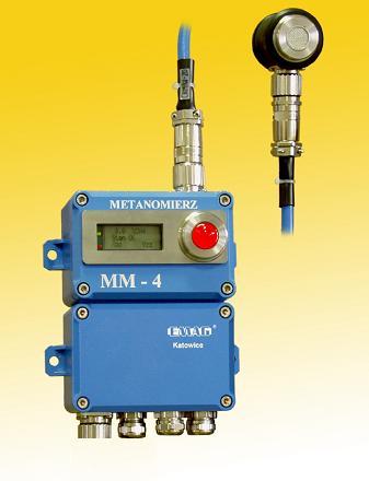 Sygnalizator optyczny METANOMIERZ MM-4 KONSTRUKCJA MECHANICZNA Monitor metanomierza Głowica pomiarowa wynoszona Monitor metanomierza Głowica pomiarowa wbudowana kabel Komora przyłączowa Komora