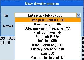 Zarządzanie programami 9.4 Utworzenie katalogu/programu/listy zadań/listy programów 6. Wprowadzić nazwę programu i nacisnąć przycisk programowy "OK". Nazwa programu może zawierać maks. 24 znaki.