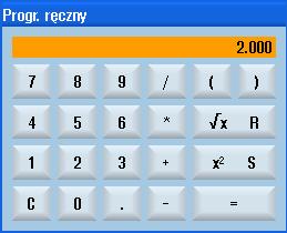 Wprowadzenie 1.4 Interfejs graficzny 1.4.8 Kalkulator Przy pomocy kalkulatora można podczas programowania w prosty sposób obliczać wartości parametrów. Jeżeli np.