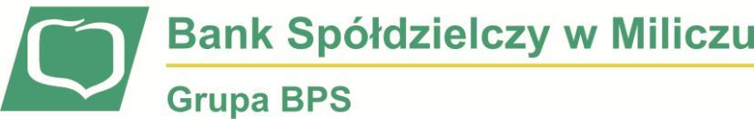 REGULAMIN OTWIERANIA I PROWADZENIA RACHUNKÓW BANKOWYCH DLA KLIENTÓW INSTYTUCJONALNYCH W BANKU SPÓŁDZIELCZYM W MILICZU Załącznik Nr 1 do Uchwały Nr 12/15 Zarządu Banku Spółdzielczego w Miliczu z dnia