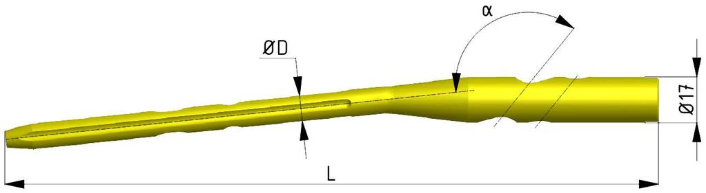 Gwoździe krętarzowe kaniulowane krótkie, otwór antyrotacyjny (2H) Short cannulated trochanteric nails, antirotation hole (2H) α[ ] L[mm] SS (T) Ø10 [mm] Ø11 [mm] Ø12 [mm] Ø13 [mm] Ø14 [mm] 125 130