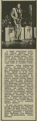 Orkiestrą kierował perkusista Ray McKinley. Przekrój 1957, nr 627, s.