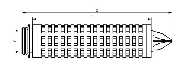 526 20,63 61 2,40 30/30 764 30 780 30,63 61 2,40 Przyłącze wtykowe ze zintegorwanym wzmocnieniem, metalowym pierścieniem i płaską pokrywą końcową Wymiary (przyłącze P9): KOD 9 Rozmiar a b c mm cal mm