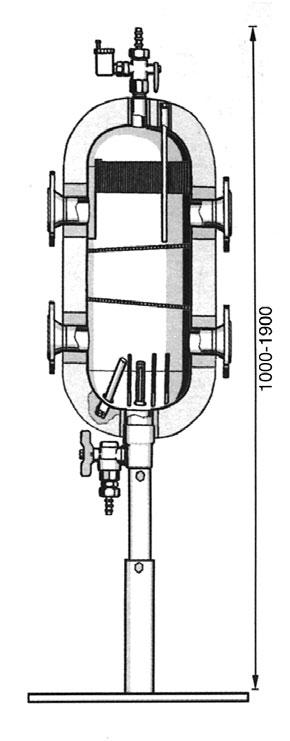 Wartownik standard (bez wk adów magnetycznych) Pe ni trzy funkcje: zwrotnicy hydraulicznej, separatora powietrza i gazów, jak równie filtroodmulnika.