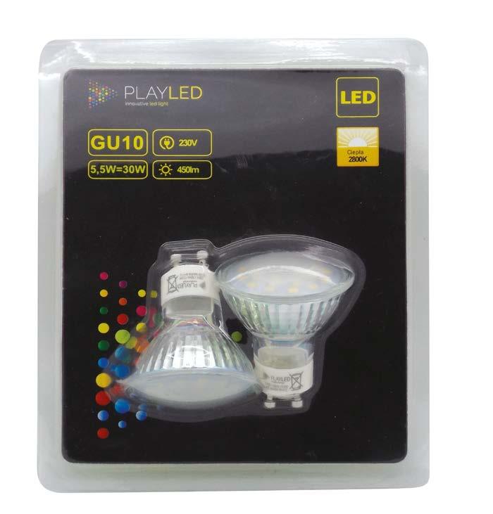 Źródło światła GU10 LED 5 W = 40 W ø50 mm 00-B2G1055-01 55 mm 230 V 400 lm 4 kwh/1000 h