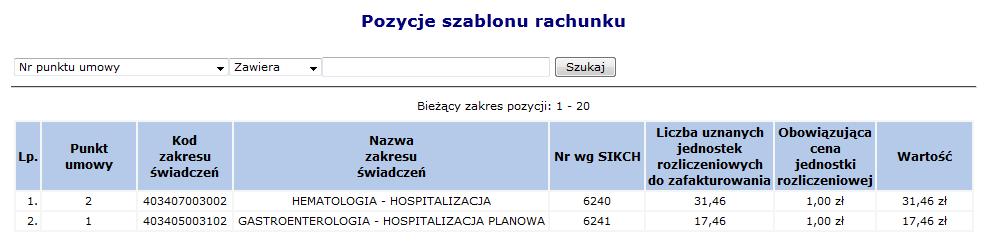 W kolumnie Operacje dostępne są następujące opcje: Pozycje szablonu Usuń Rys. 11.