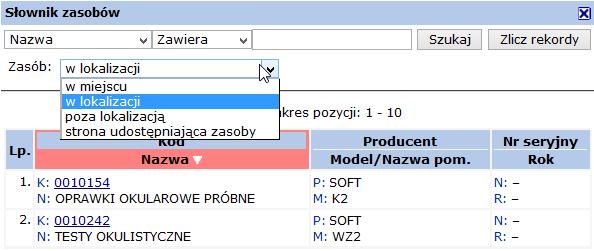 Strona udostępniająca zasoby Rys. 13.20 Słownik zasobów Wybrać opcję. 3.