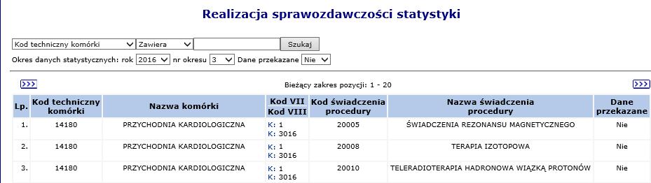 System zgłosi również błąd w przypadku wystąpienia niezgodności przekazanego pliku ze schemą XSD. 15.6.2 Realizacja sprawozdawczości statystyki.