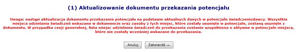 IV. Do aktualizacji status nadawany podczas aktualizacji pozycji. Jeżeli podczas tego procesu w systemie oddziałowym wystąpi jakiś błąd, pozycja zostanie podświetlona na czerwono. a. Podgląd b.