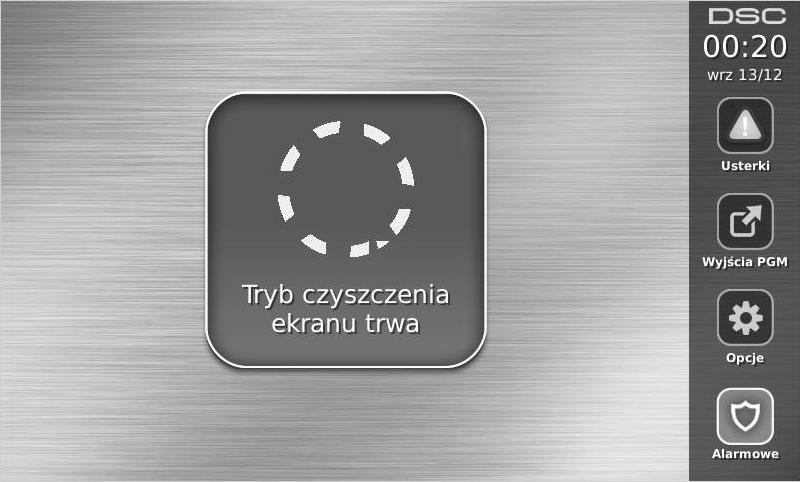 Rysunek 14 - Tryb czyszczenia klawiatury Strona główna - służy do wyboru trybu wyświetlania ekranu głównego. Do wyboru są dwa widoki, klasyczny (kwadratowe ikony, oraz nowoczesny (ikony okrągłe).