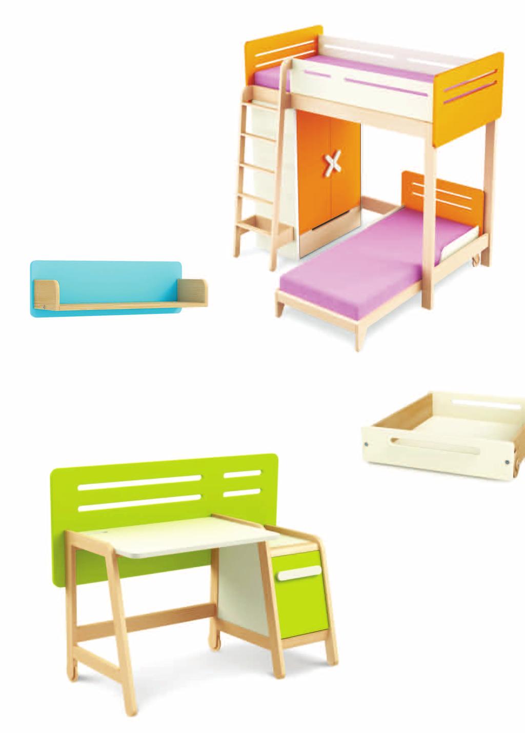 łóżko piętrowe / bunk bed kod produktu - product code: T01-18R-B-B, T01-18R-P-B, T01-18R-G-B,T01-18R-O-B, T01-18L-B-B, T01-18L-P-B, T01-18L-G-B,T01-18L-O-B / 209 cm x 204 cm x 93 cm* półka / shelf