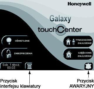 Galaxy Flex instrukcja instalatora Załącznik G Urządzenia peryferyjne Klawiatura/keyprox TouchCenter TouchCenter łączy się z magistralą danych RS485 centrali.