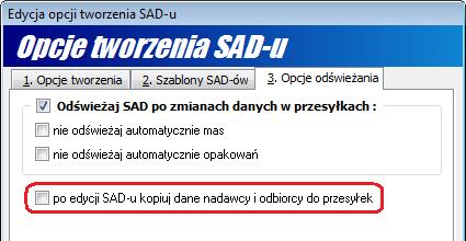 Gdy panel wybranych przesyłek jest otwarty przycisk Twórz dekl. skróc. jest zablokowany, ponieważ górna tabelka służy wówczas jedynie jako źródło do przesyłek dla panelu przesyłek wybranych. Ad4.